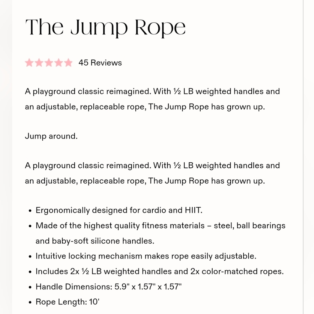 Bala Jump Rope 1/2 Pound Blush - Picture 4 of 4